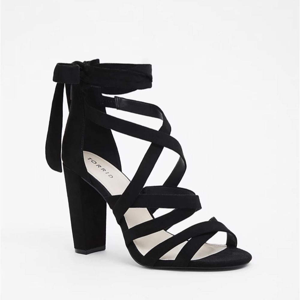 Torrid – Black Strappy Lace Heel Sandal – Size 9W